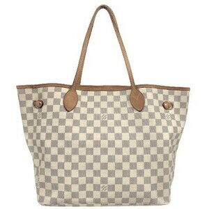 Louis Vuitton Neverfull Damier Azur White Tote Bag Beige